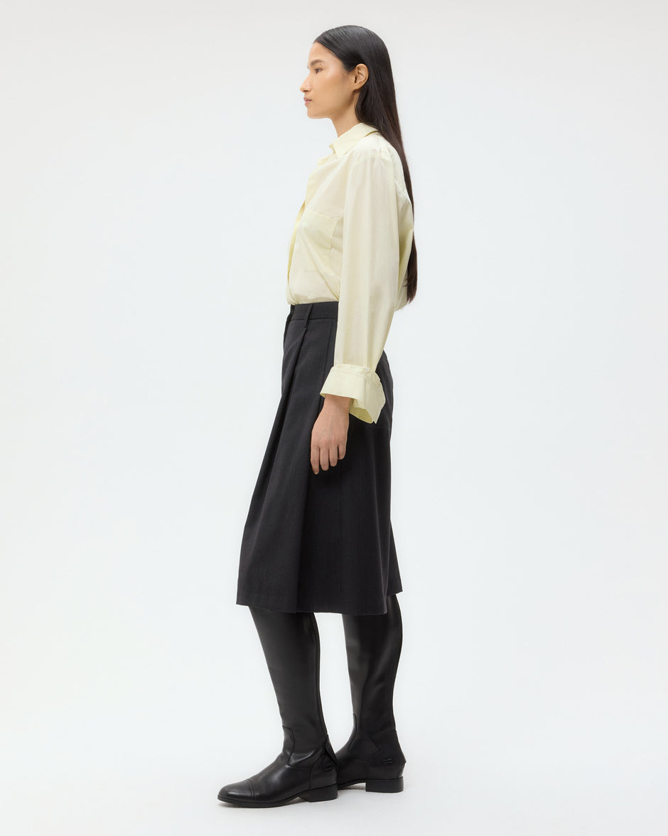 TWP Charcoal Steffens Short in Micro Herringbone Suiting view 4