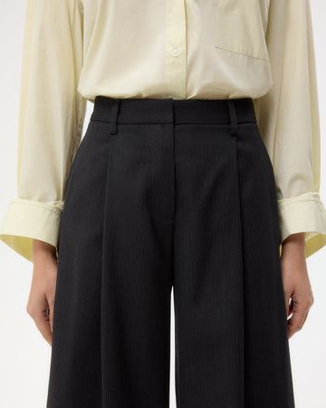 TWP Charcoal Steffens Short in Micro Herringbone Suiting view 2