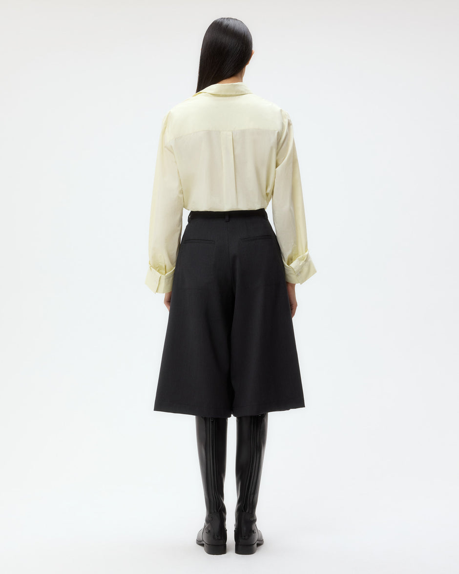 TWP Charcoal Steffens Short in Micro Herringbone Suiting view 5