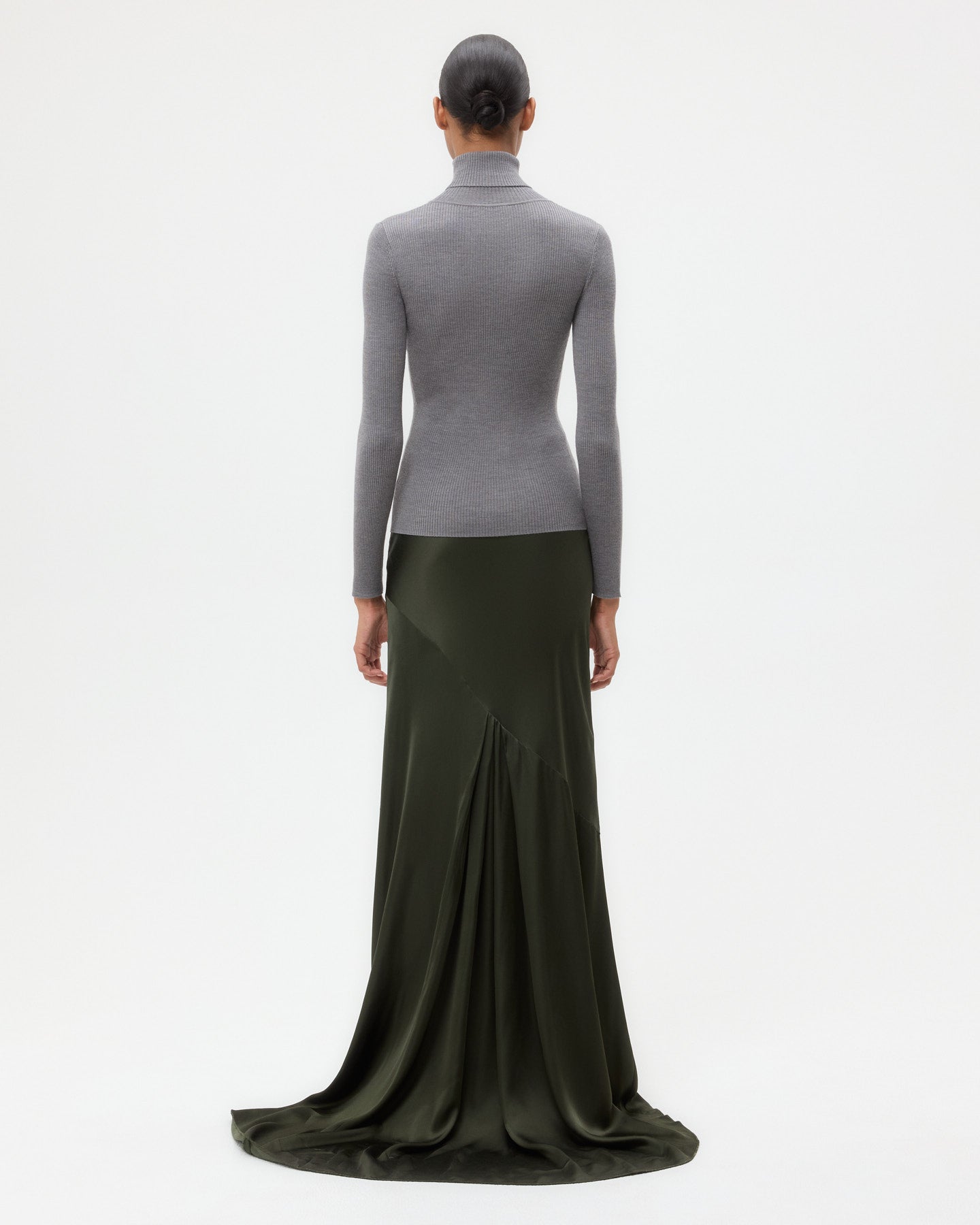 TWP Medium heather grey Knit Turtleneck in Merino Wool view 5