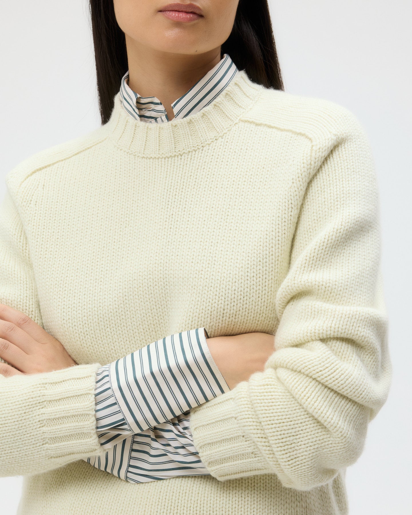 TWP Aloe wash New Jill Crewneck in Cashmere view 2