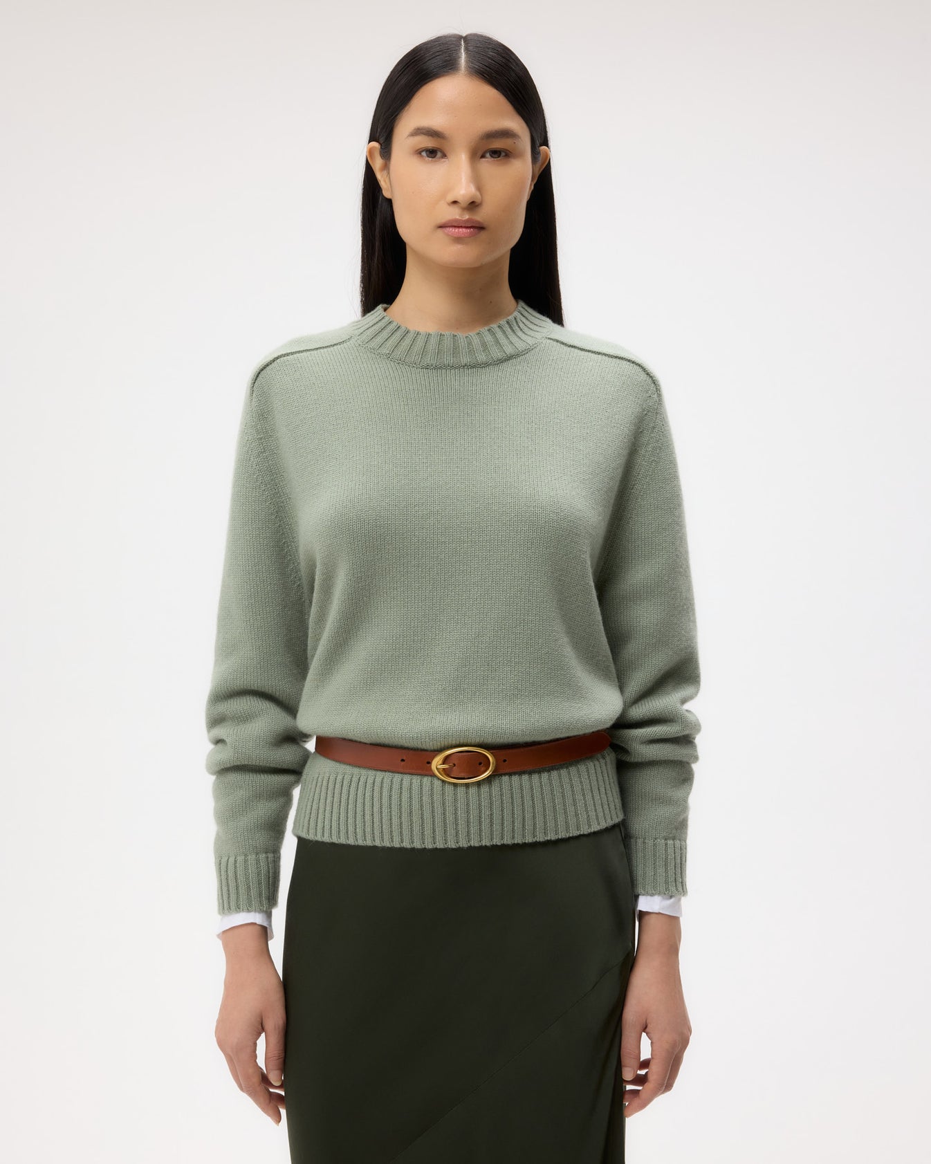 TWP Cognac Narrow Belt in Leather view 3