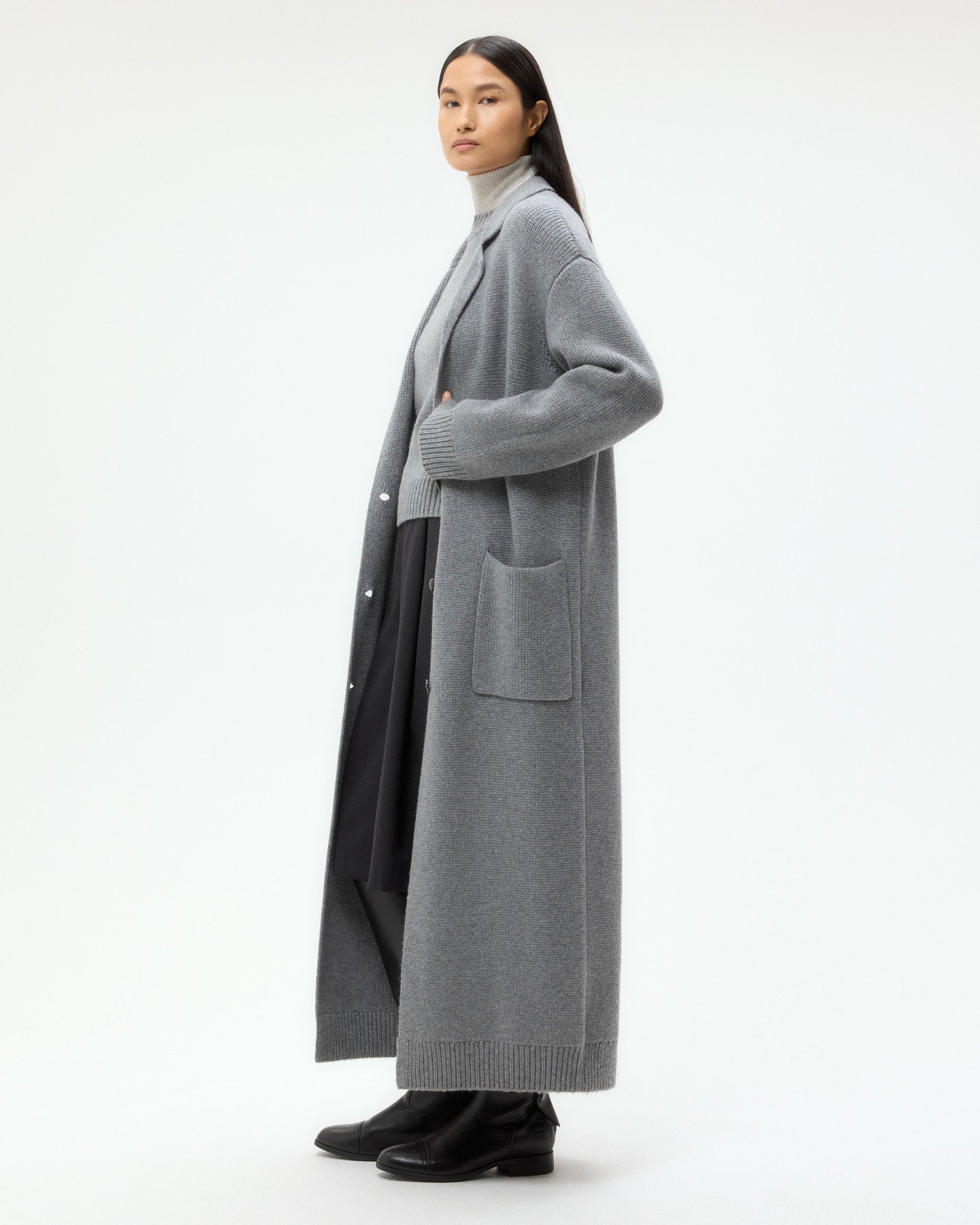 TWP Grey Jorden Coat in Cashmere view 3
