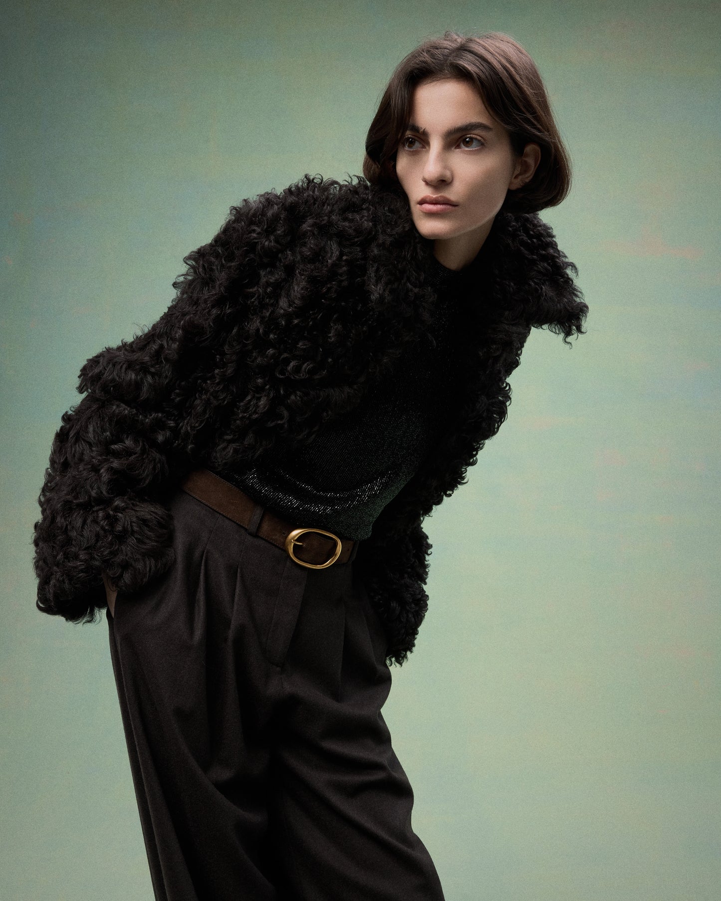 TWP After dark Sylvia Jacket in Curly Hair Shearling view 1