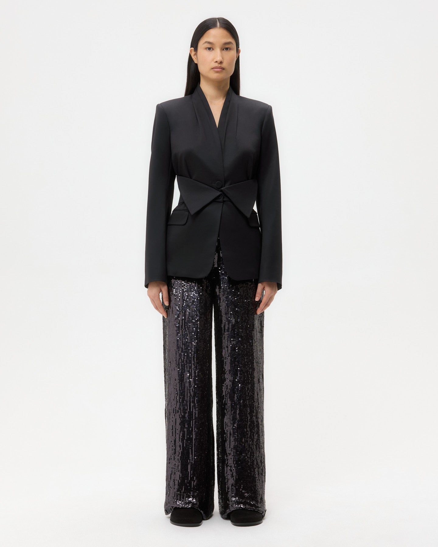 TWP Black After Five Blazer in Tux Wool Suiting view 6