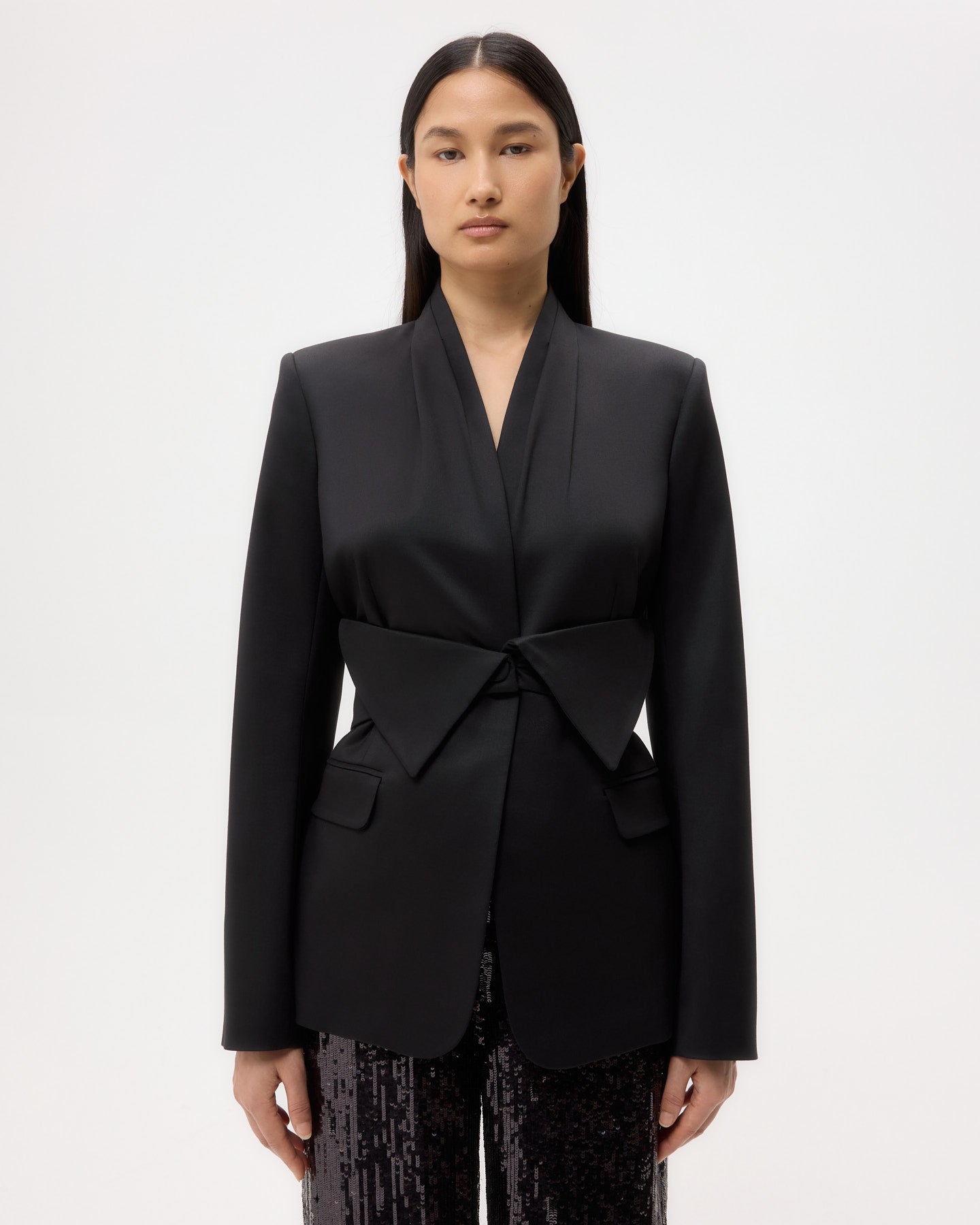 TWP Black After Five Blazer in Tux Wool Suiting view 2