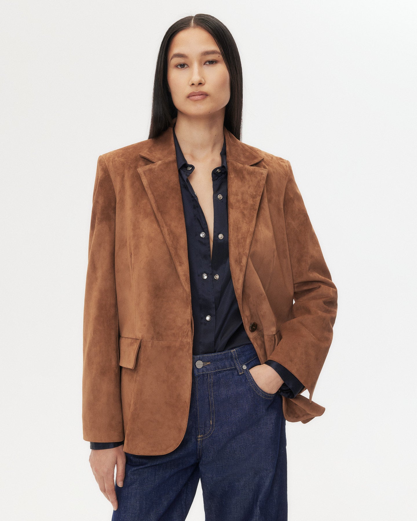 TWP Martora Jillian Blazer in Heavy Suede view 1