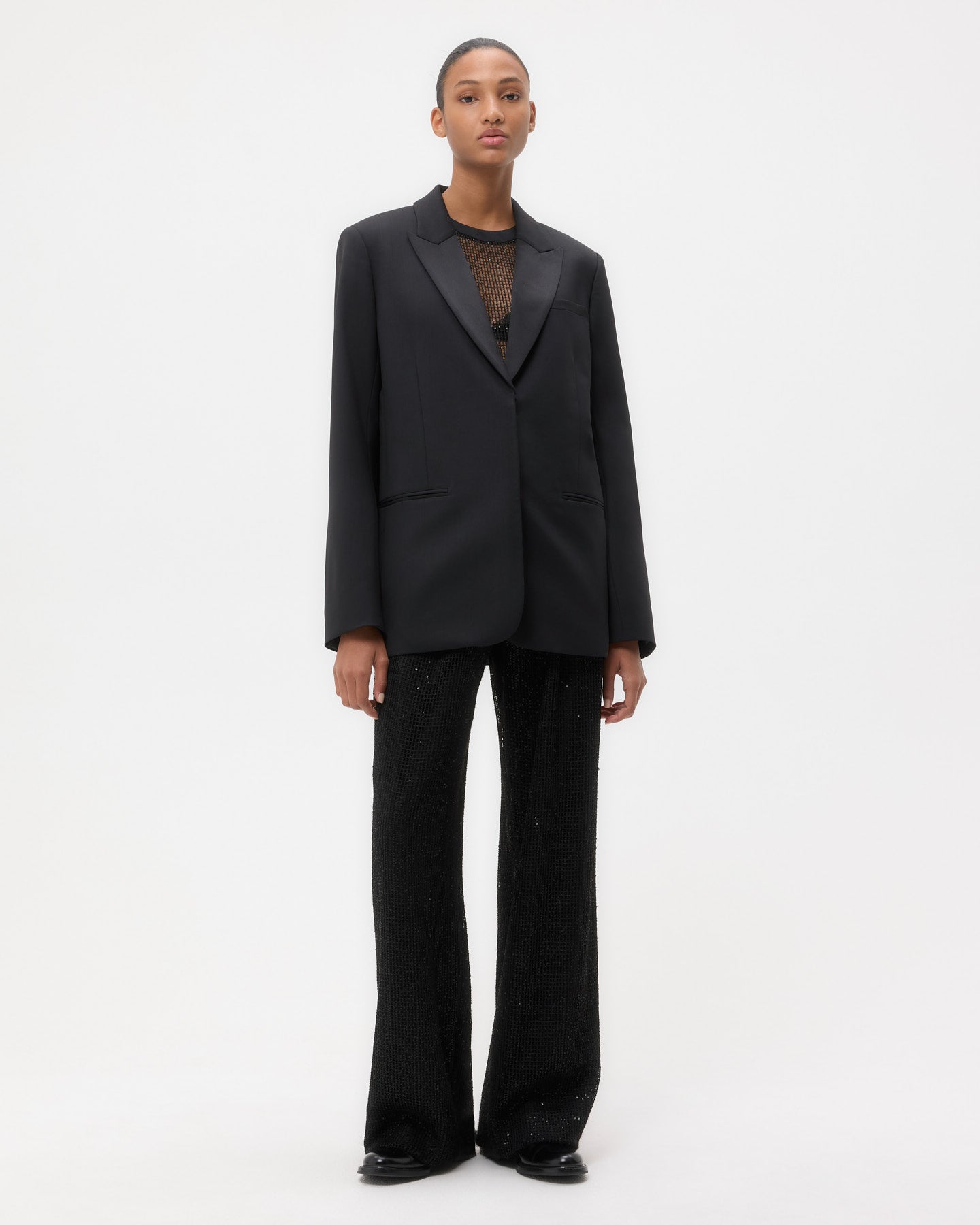 TWP Black Sweet Pea Blazer with Tux in Tux Wool Suiting view 3