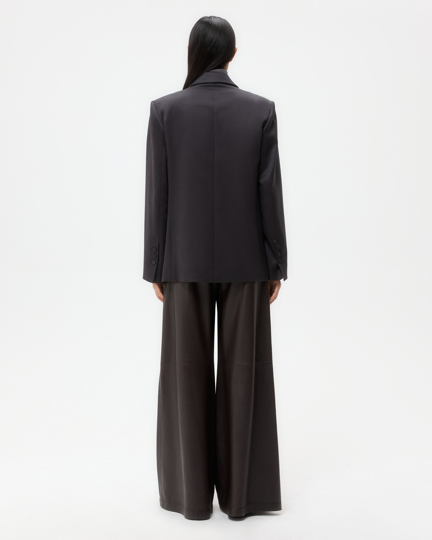 TWP Black Harper Blazer in Tux Wool Suiting view 5