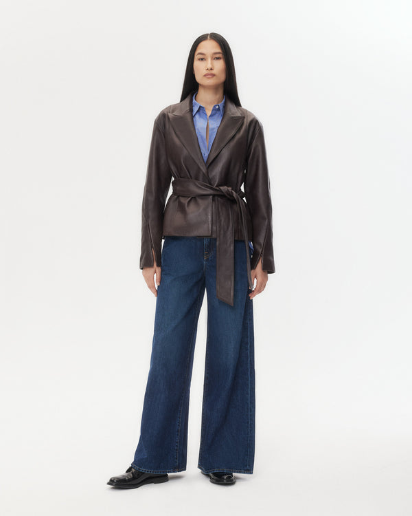 TWP Chocolate Andie Jacket in Leather view 3