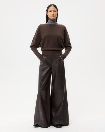 TWP Chocolate Demie Pant in Nappa Leather view 4