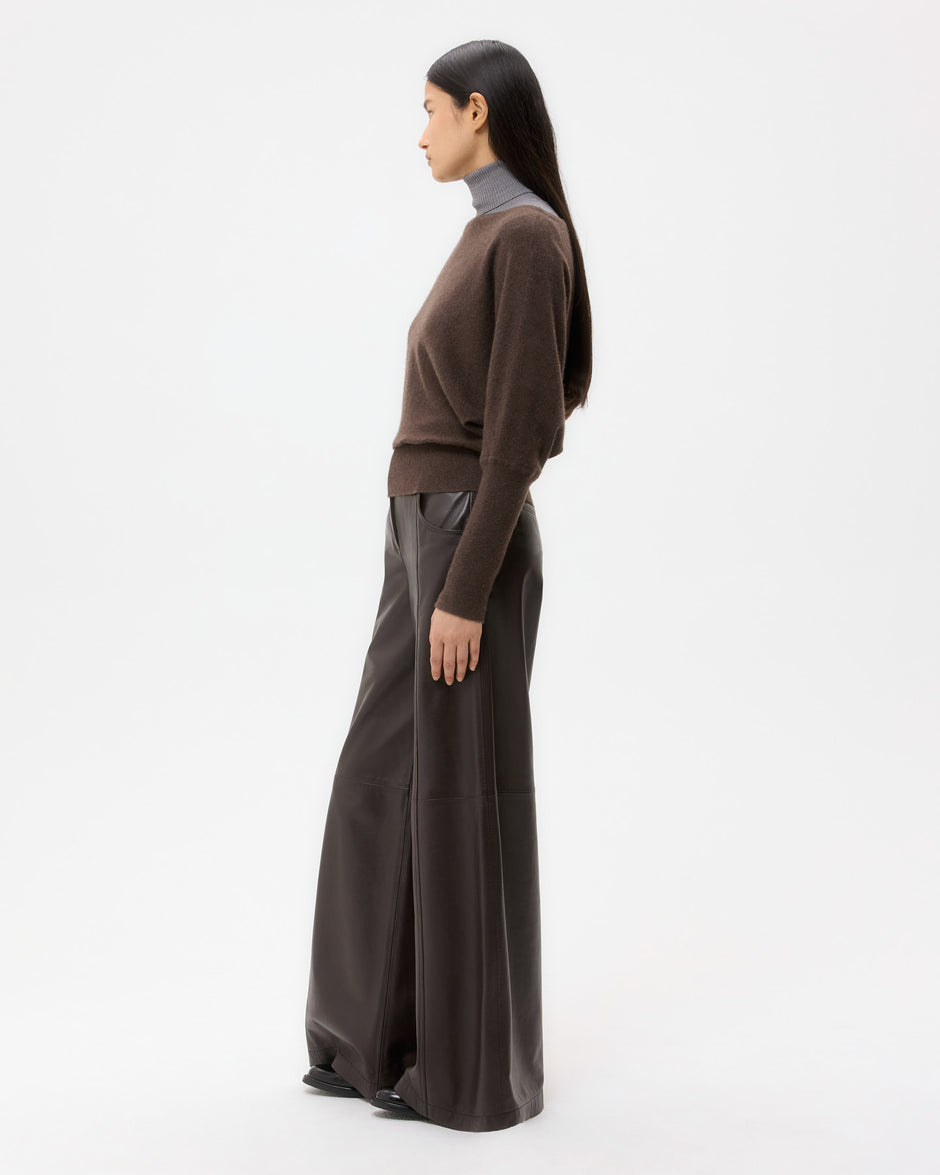 TWP Chocolate Demie Pant in Nappa Leather view 5