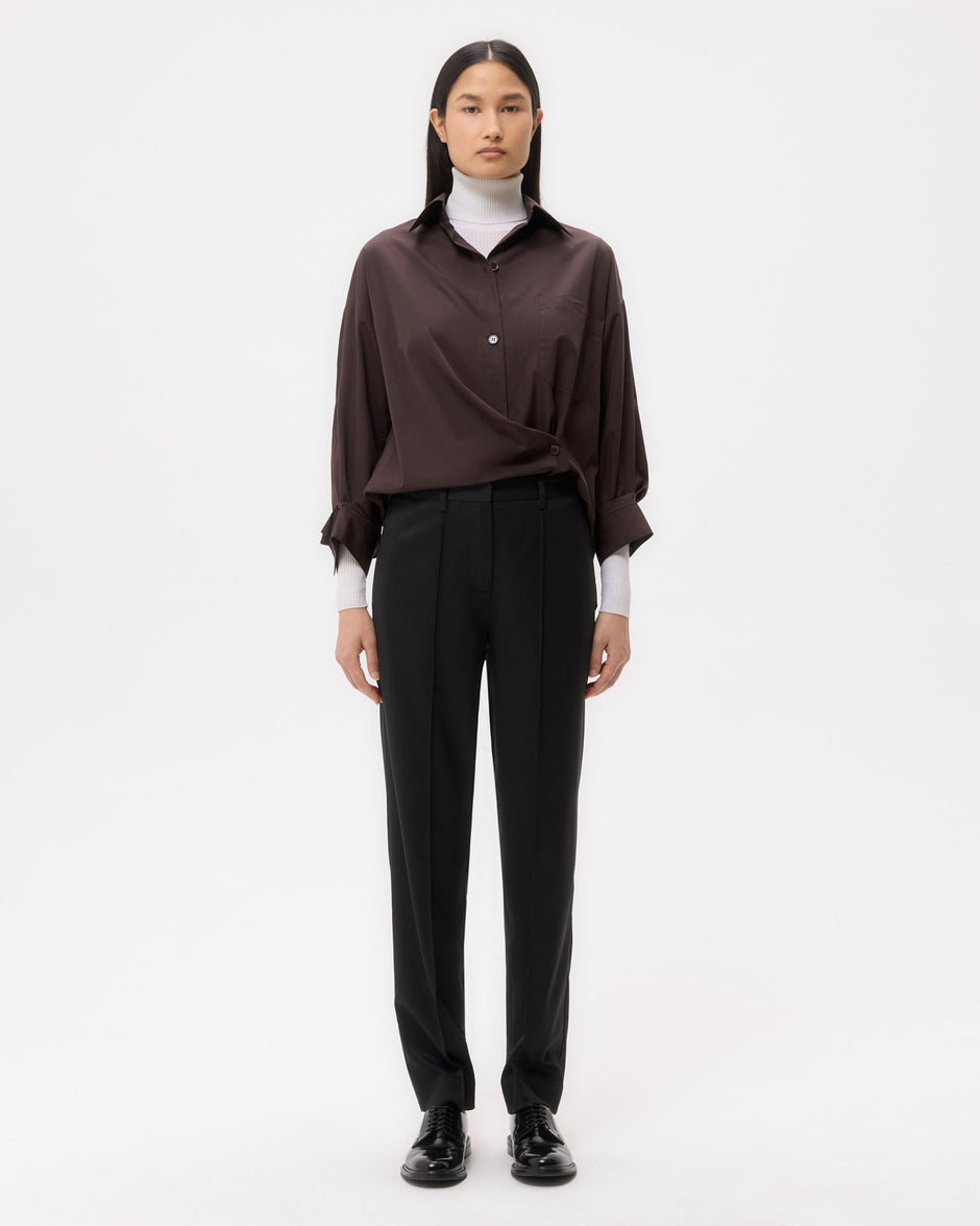 TWP Black Harrison Pant in Tux Wool Suiting view 3