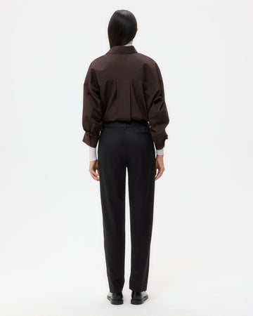 TWP Black Harrison Pant in Tux Wool Suiting view 4