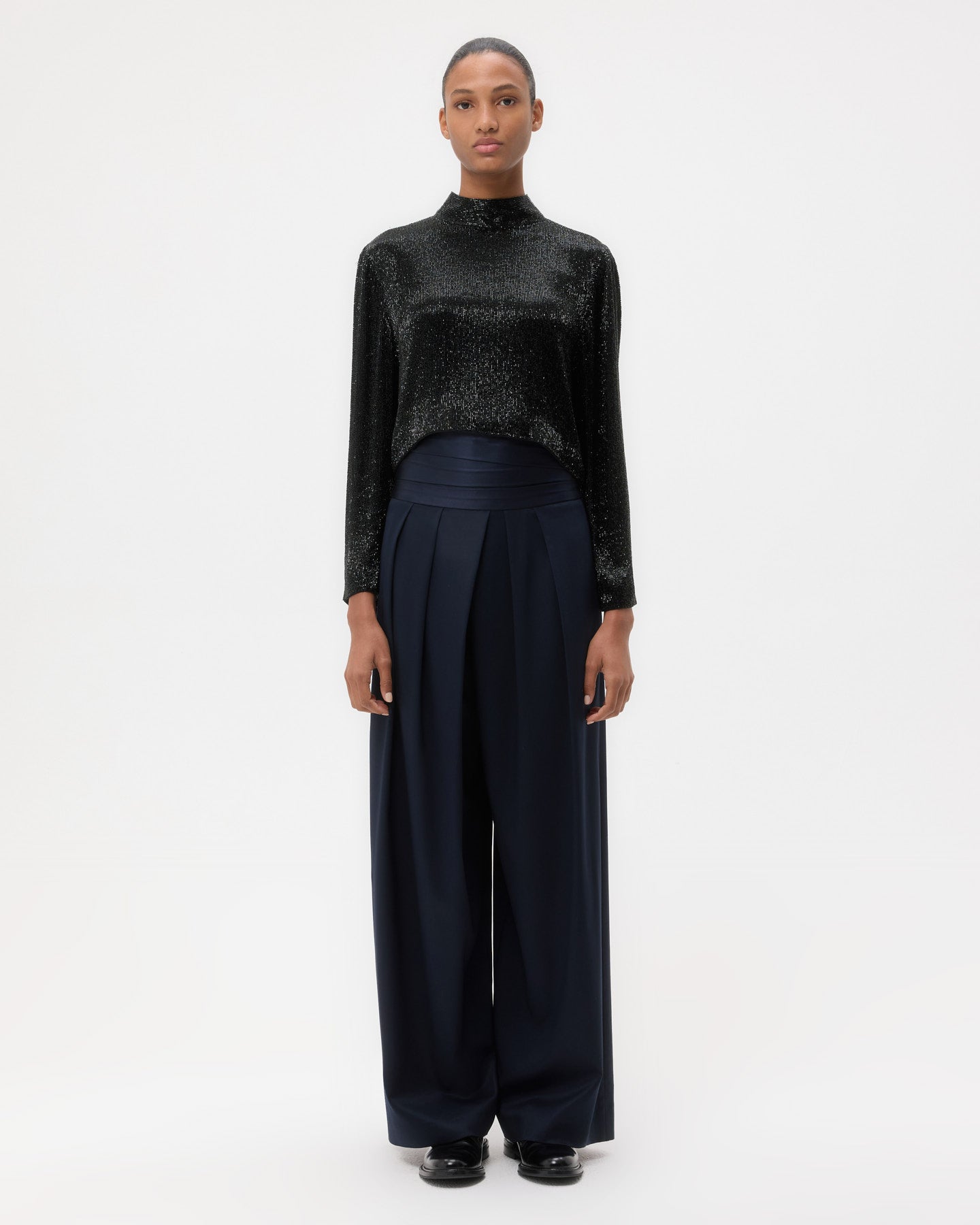 TWP Black Reversible Topper in Crystals view 6