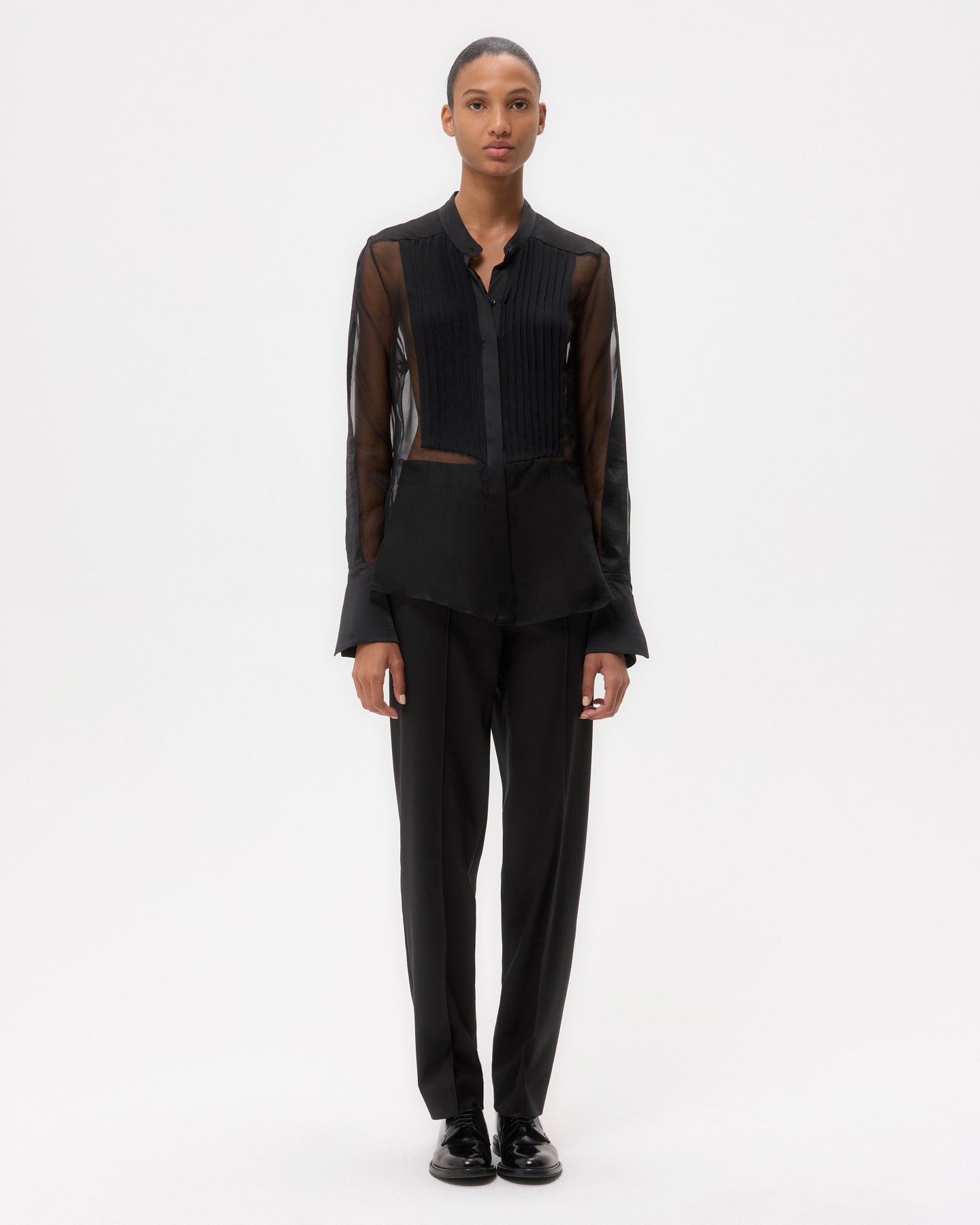 TWP Black Peyton Top in Silk Organza view 6