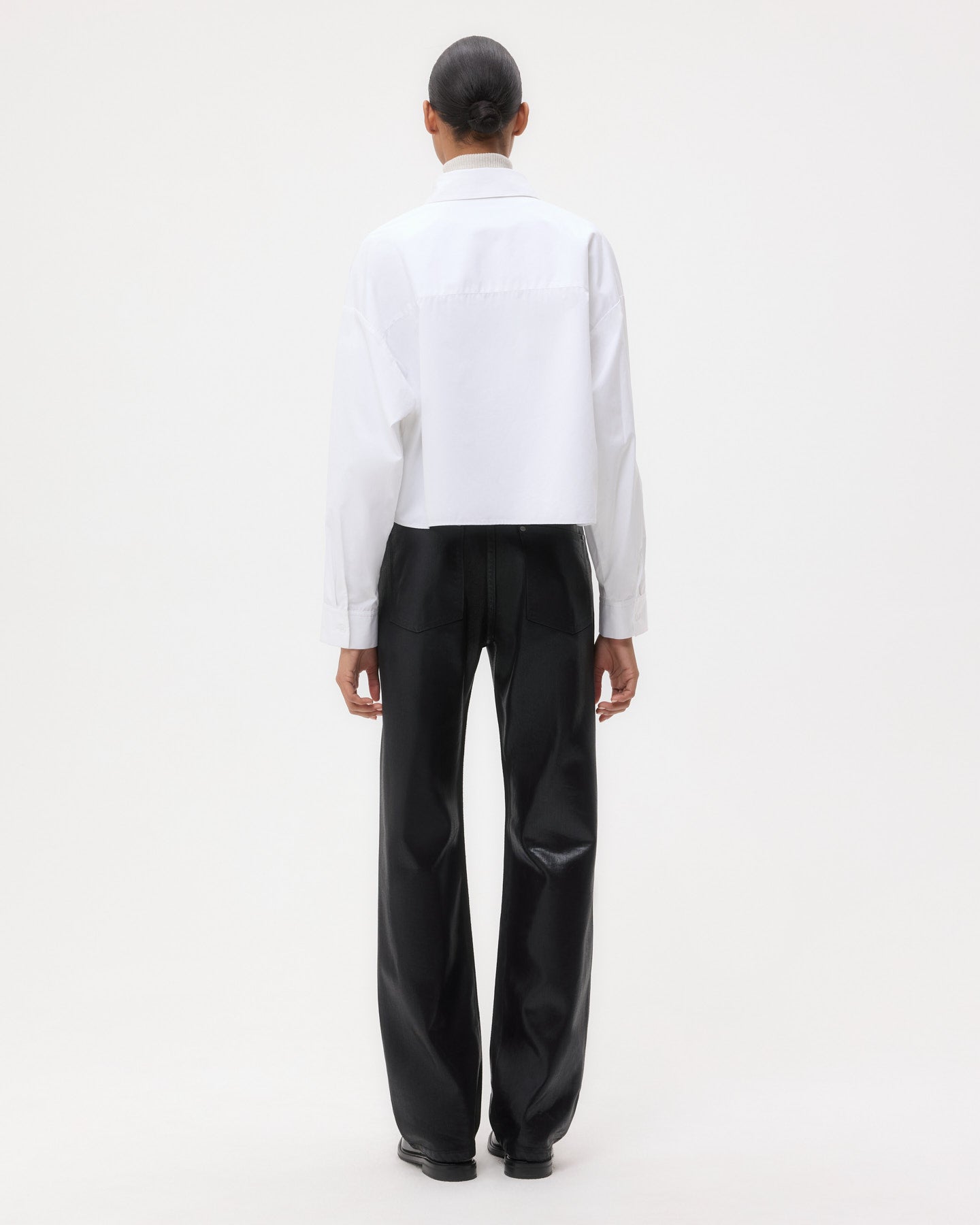 TWP White Soon To Be Ex Shirt With Bib in Super Compact Poplin view 5