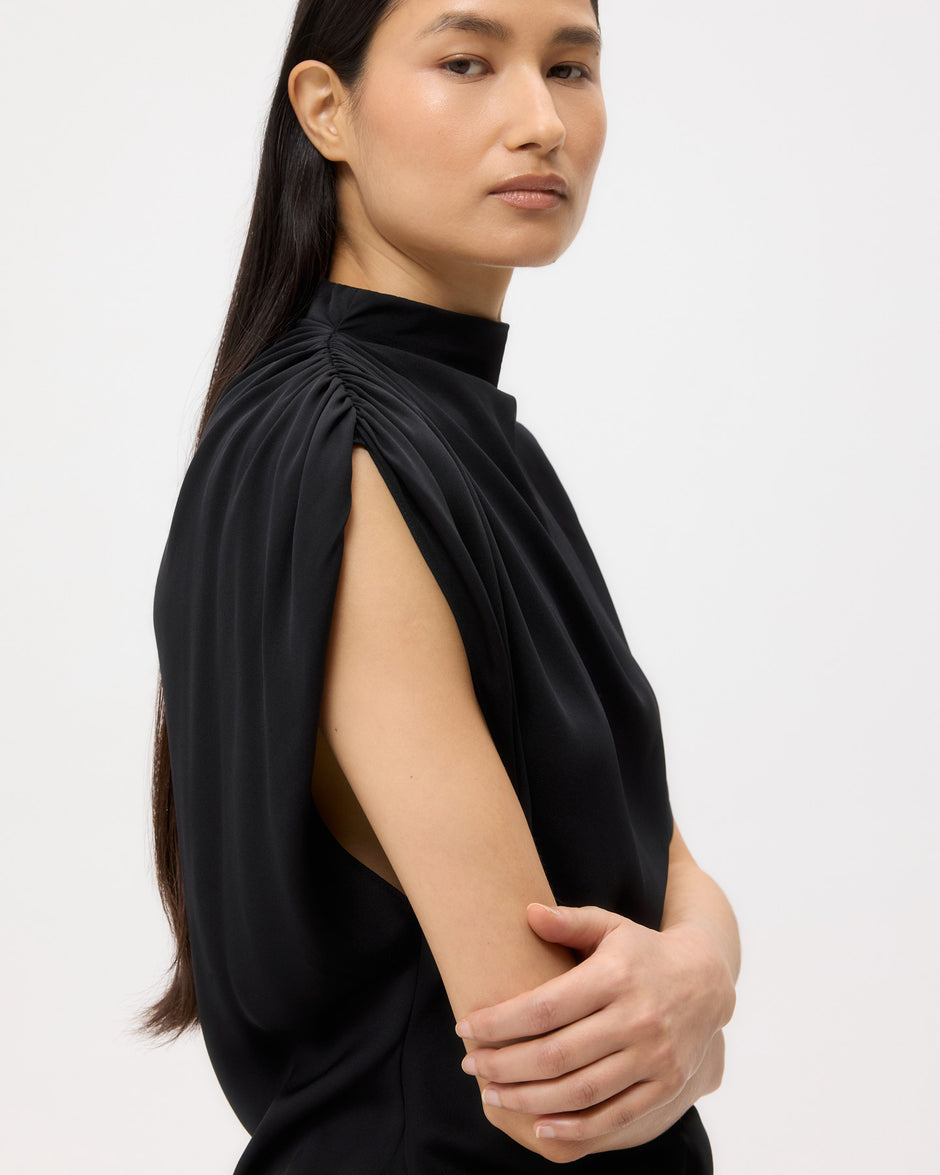 TWP Black Wish You Would Top in Silk Georgette view 2