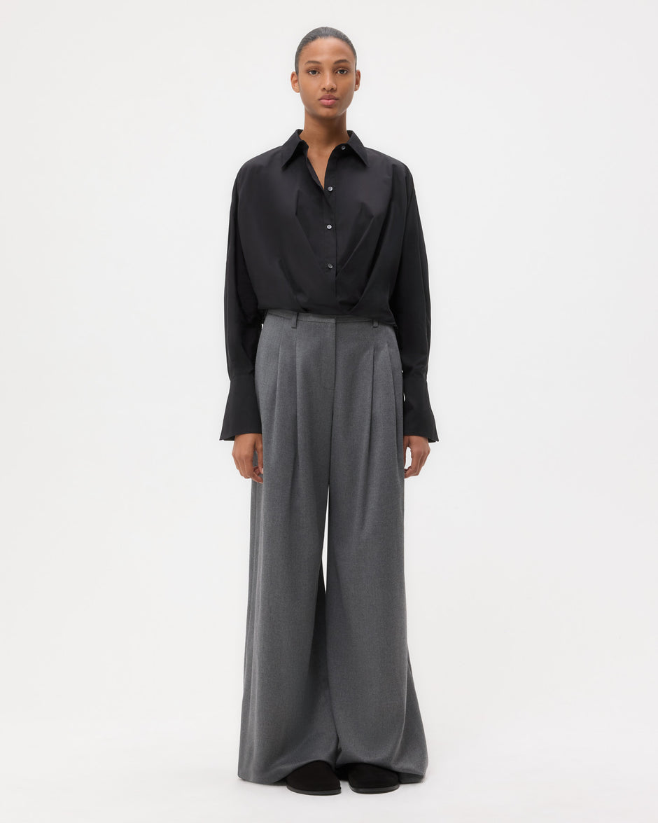 TWP Black Taken Top in Super Compact Poplin view 6