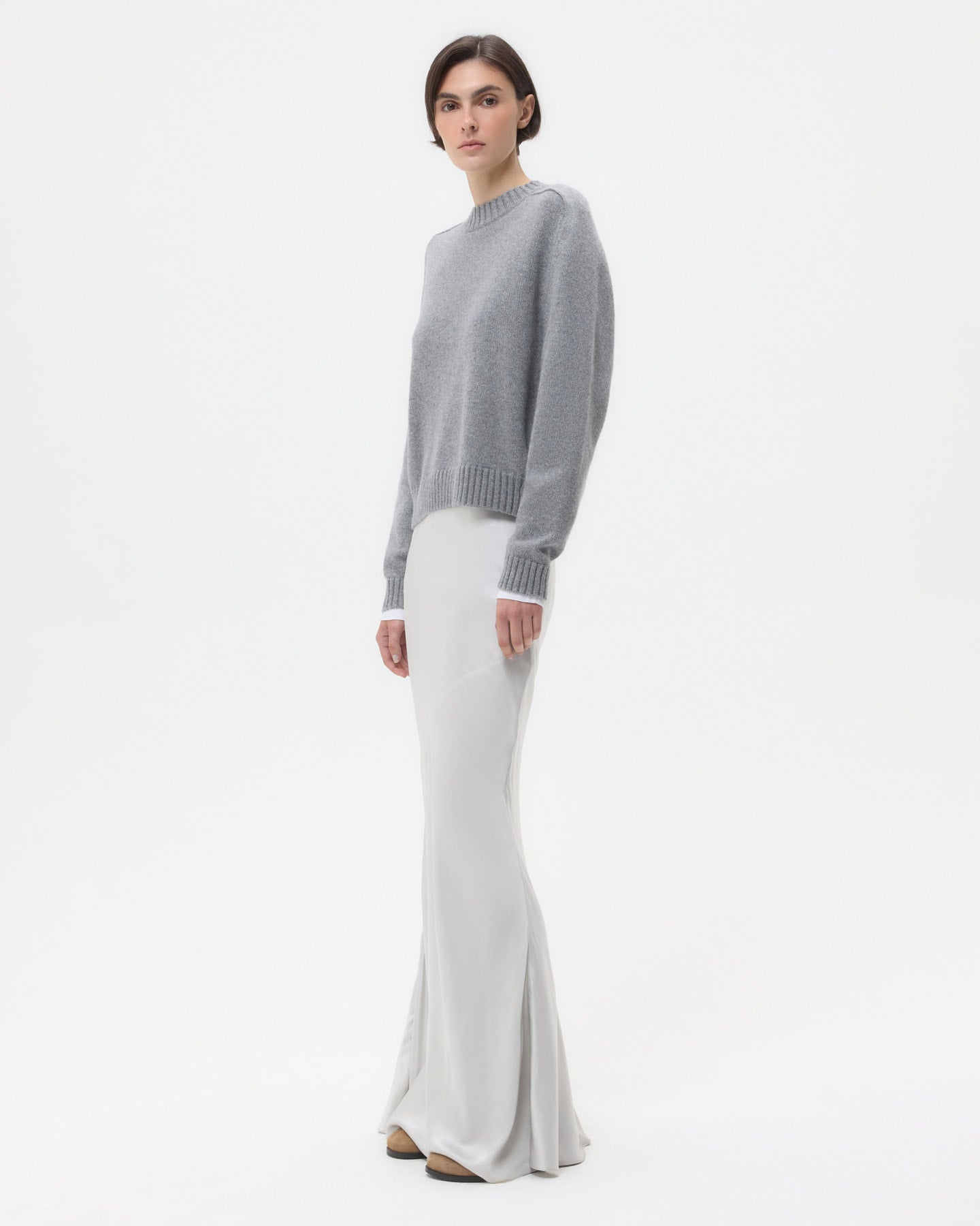 TWP Grey New Jill Crewneck in Cashmere view 3