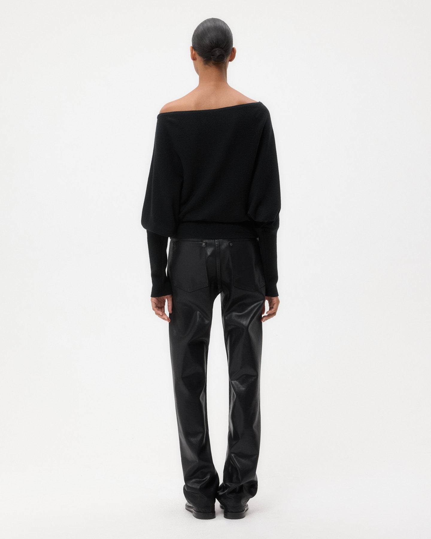 TWP Black Off The Shoulder Knit in Cashmere view 5