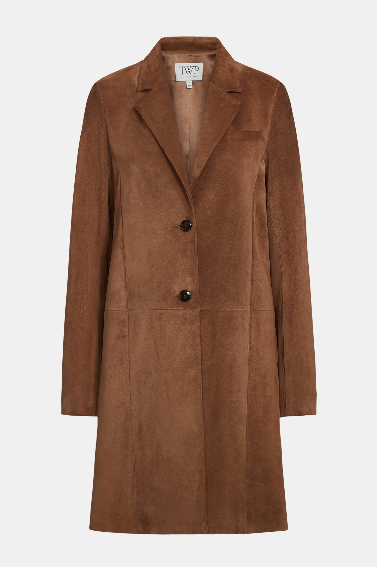 TWP Martora Easy Car Coat in Heavy Suede view 1