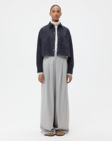 TWP Midnight Little Big Joe Shirt in Paper Suede view 6