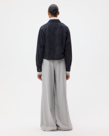 TWP Midnight Little Big Joe Shirt in Paper Suede view 5