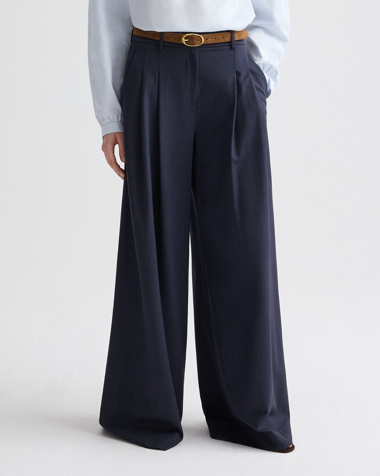 Indigo Next Didi Pant in Italian Wool Twill | TWP
