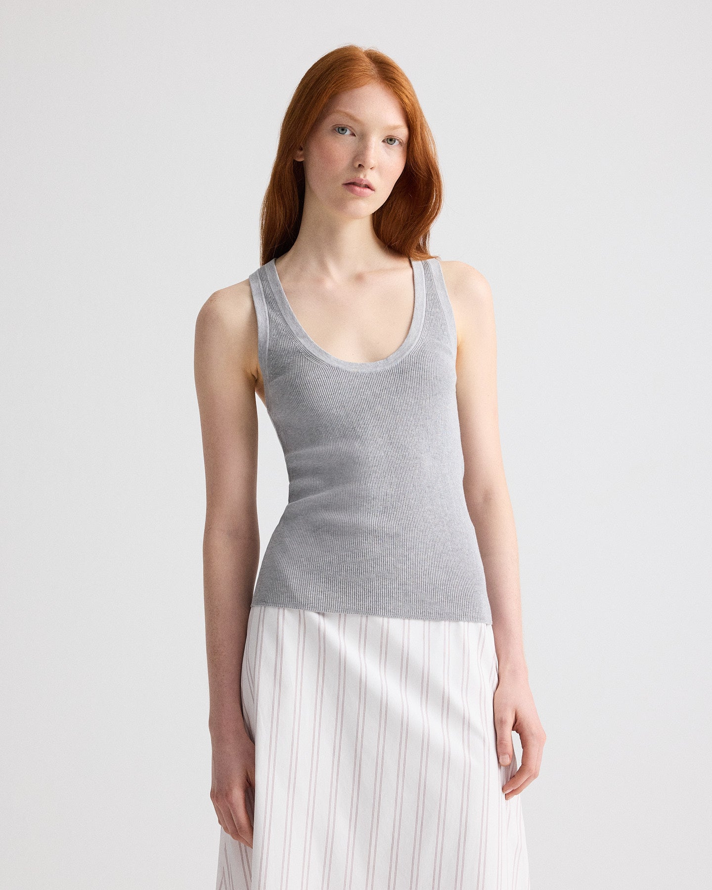 Light heather grey First Layer Tank in Cotton Silk | TWP