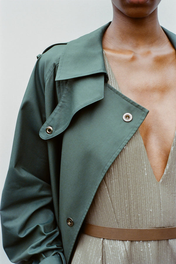 TWP Beetle Long Bogie Coat in Waterproof Canvas view 6