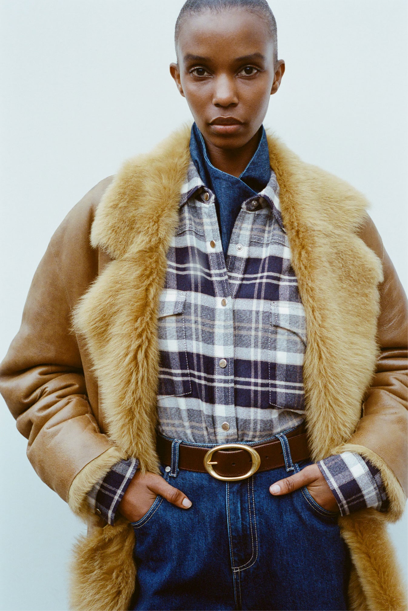 TWP Toasted coconut Long Aspen Jacket in Shearling view 8