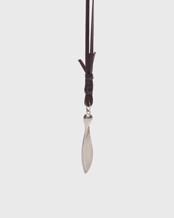 TWP Silver Samaras Necklace in Leather and Silver view 3