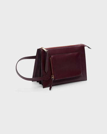 TWP Mid ginger Accordion Clutch in Victor Leather view 1
