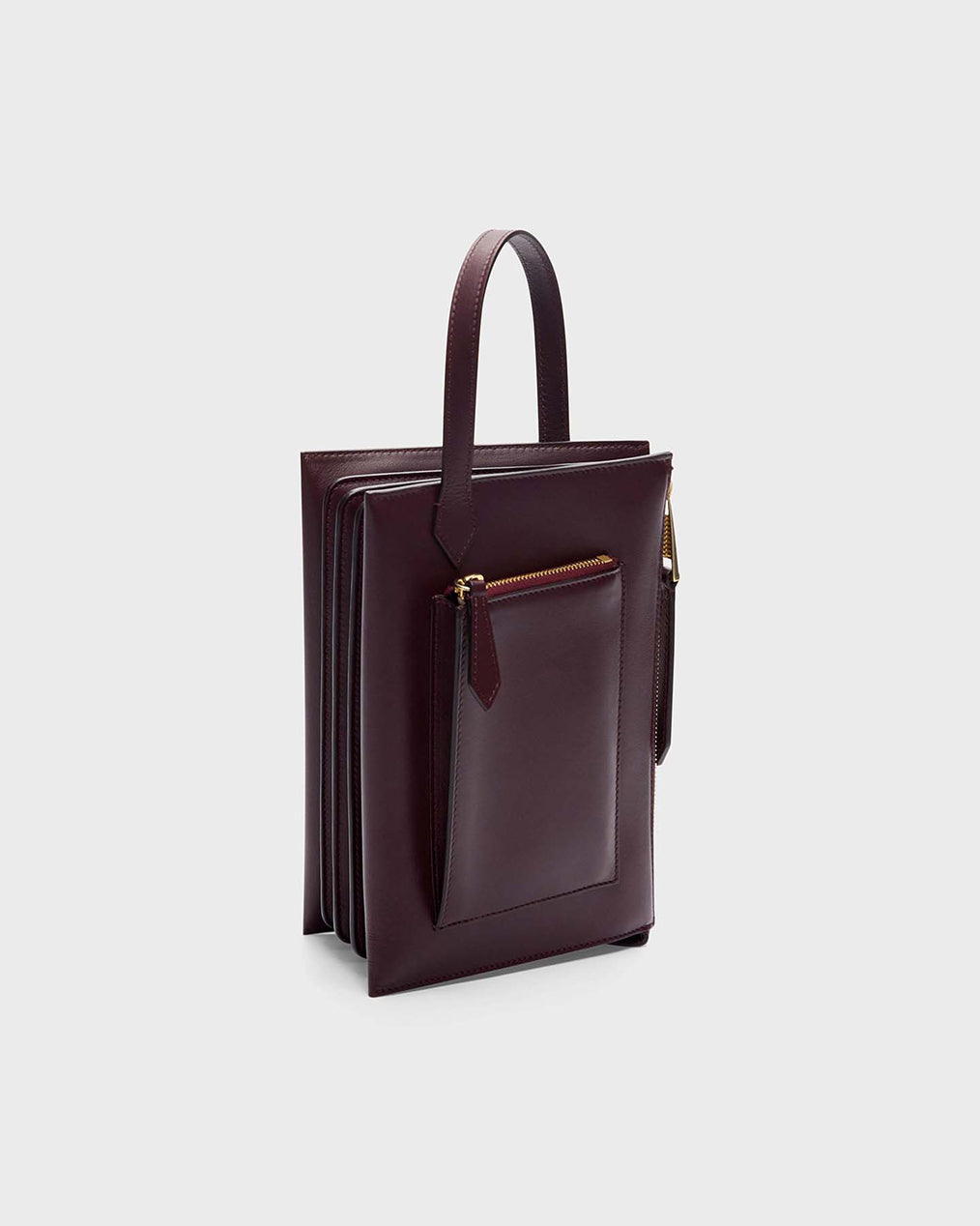 TWP Mid ginger Accordion Clutch in Victor Leather view 2