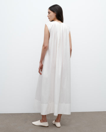 TWP Ivory Summer Gown in Yarn Dyed Cotton Silk view 5
