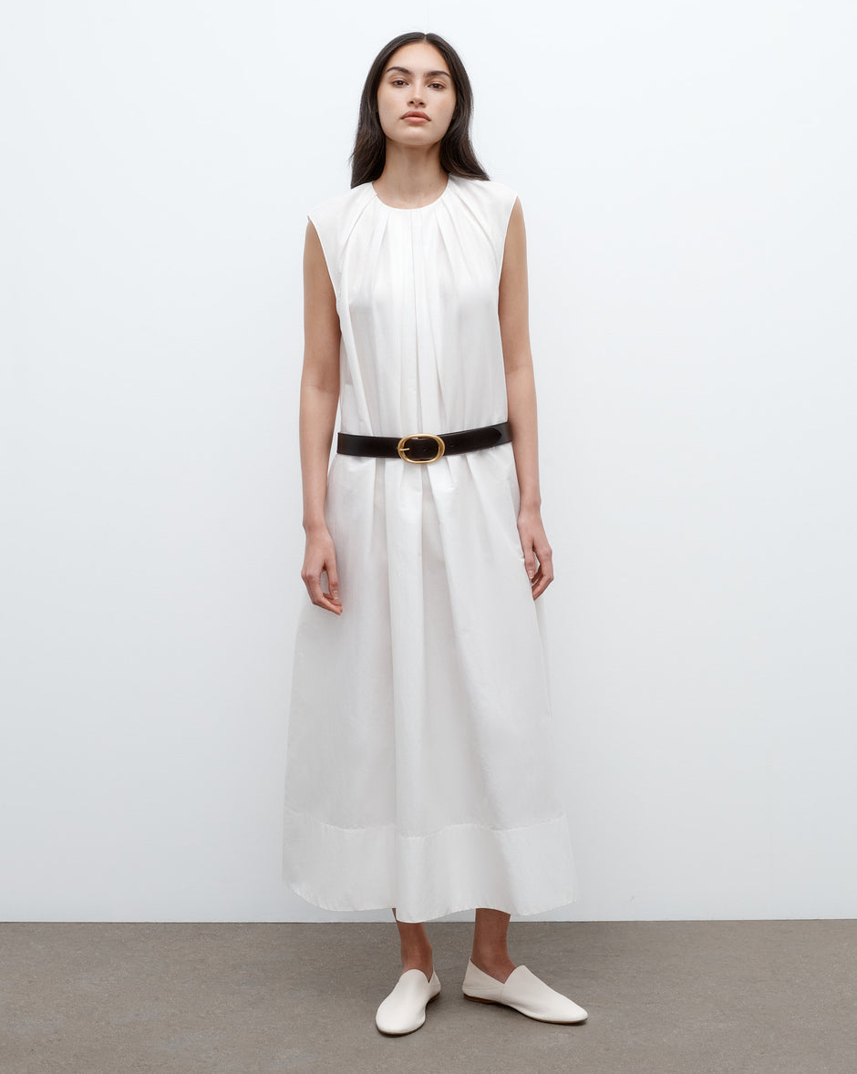 TWP Ivory Summer Gown in Yarn Dyed Cotton Silk view 2