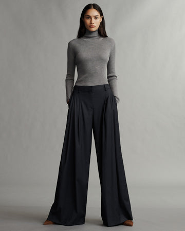 TWP Medium heather grey Knit Turtleneck in Merino Wool view 12