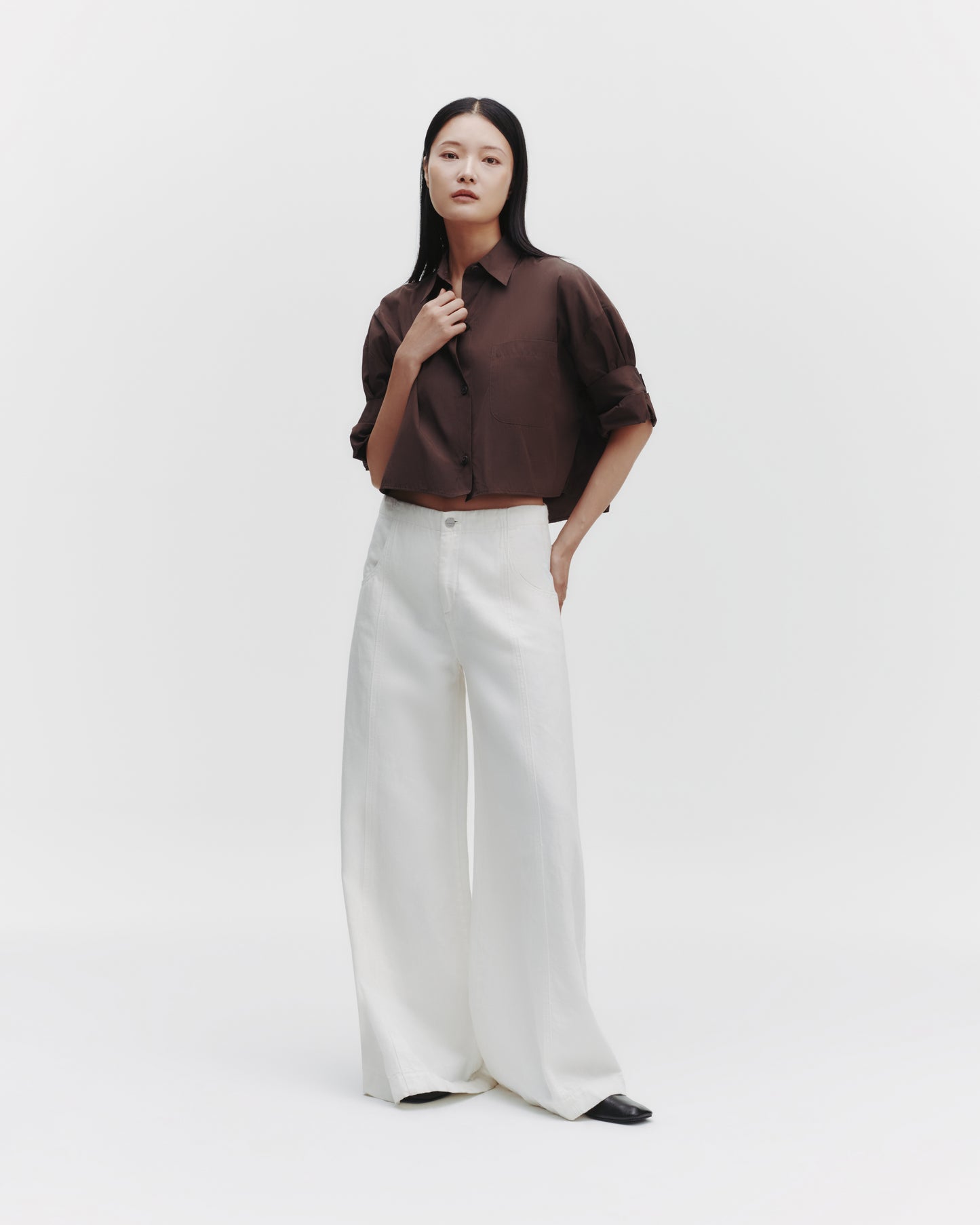 TWP Milk chocolate Next Ex Shirt in Cotton Poplin view 5