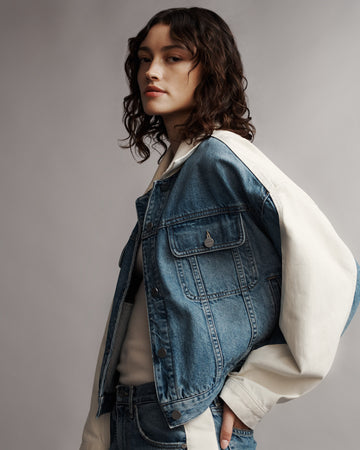 TWP White / vintage denim Dylan Jacket in Vintage Wash Denim view 1