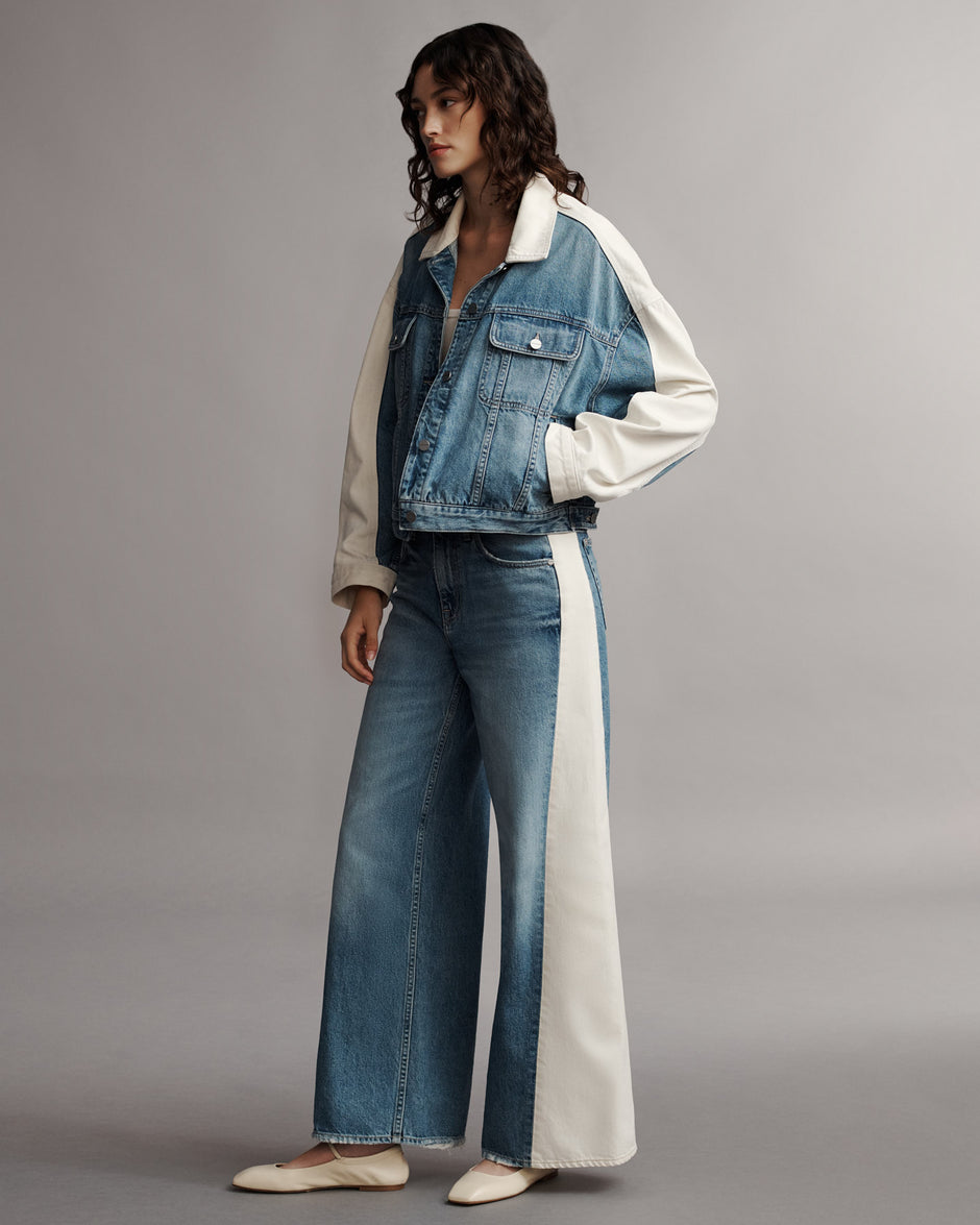 TWP White / vintage denim Dylan Jacket in Vintage Wash Denim view 1
