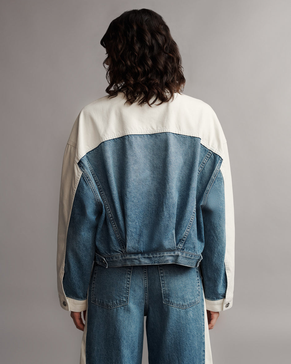 TWP White / vintage denim Dylan Jacket in Vintage Wash Denim view 1