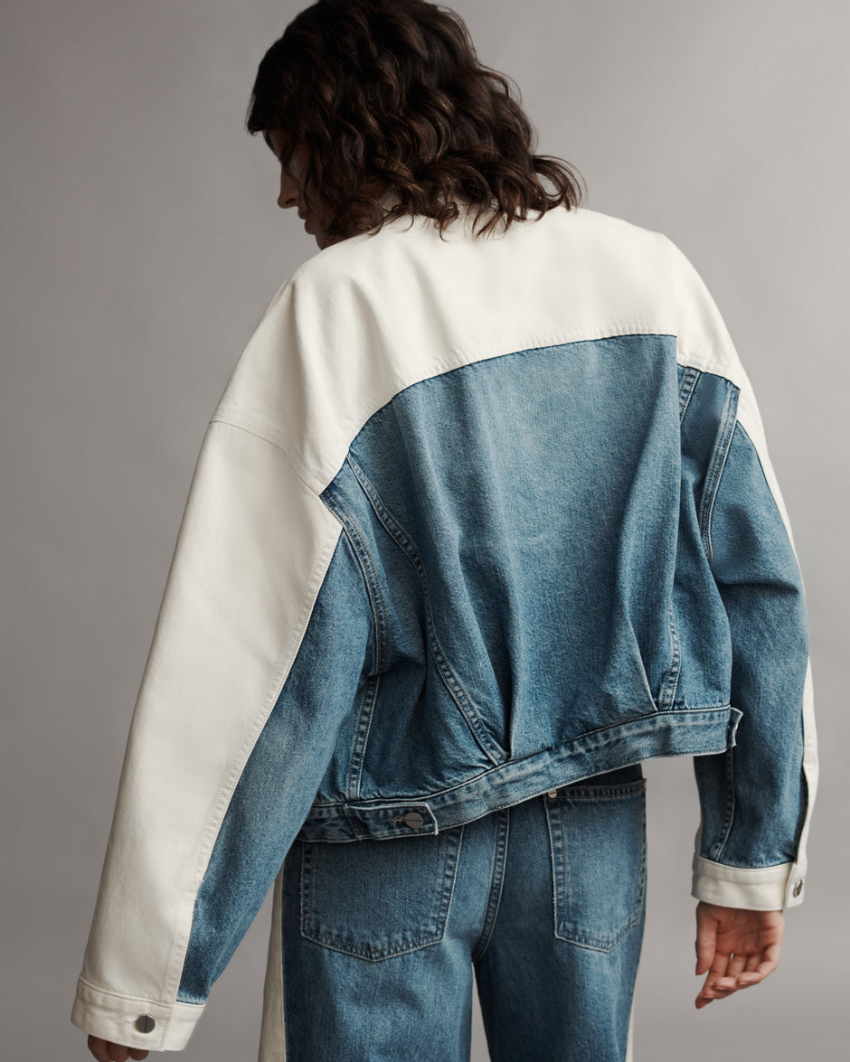 TWP White / vintage denim Dylan Jacket in Vintage Wash Denim view 1