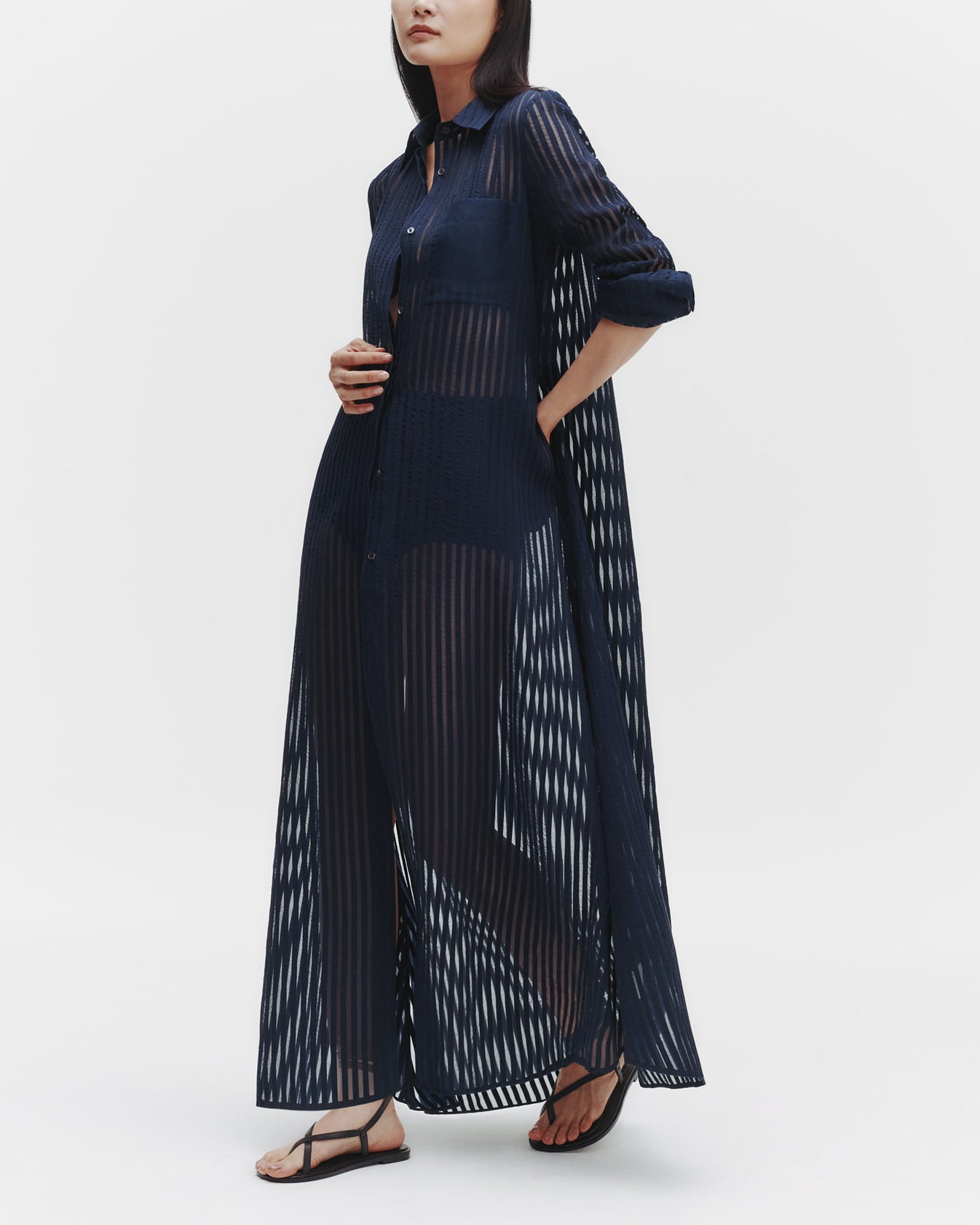 TWP Midnight Jenny&#39;s Gown in Silk Organza with Ribbon view 3