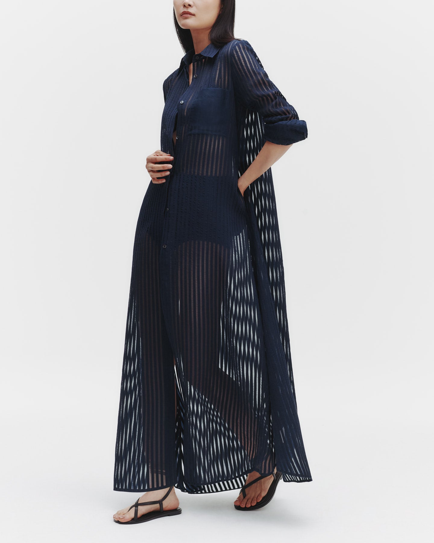 TWP Midnight Jenny&#39;s Gown in Silk Organza with Ribbon view 3