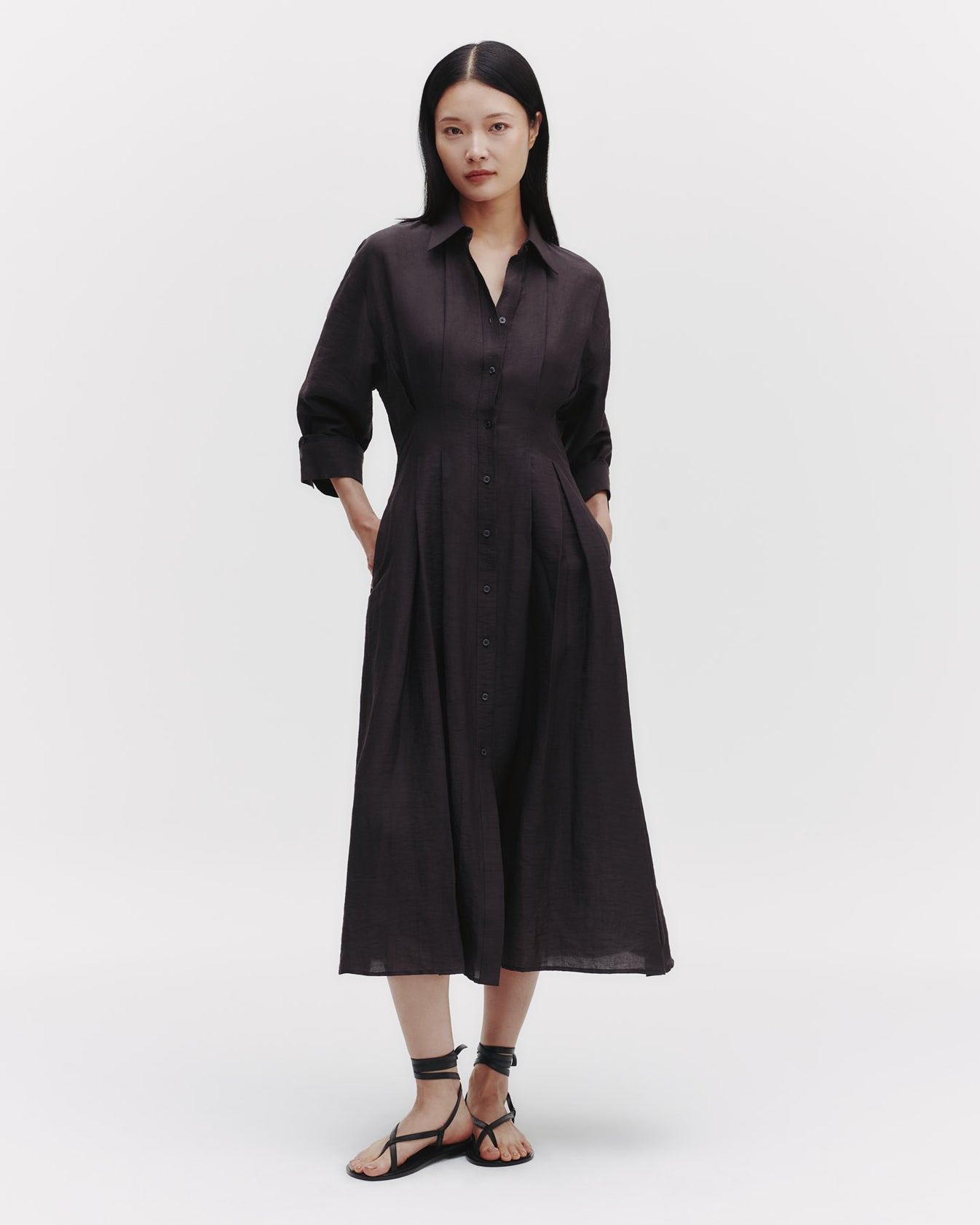 TWP Chocolate M Dress in Delave Linen view 1