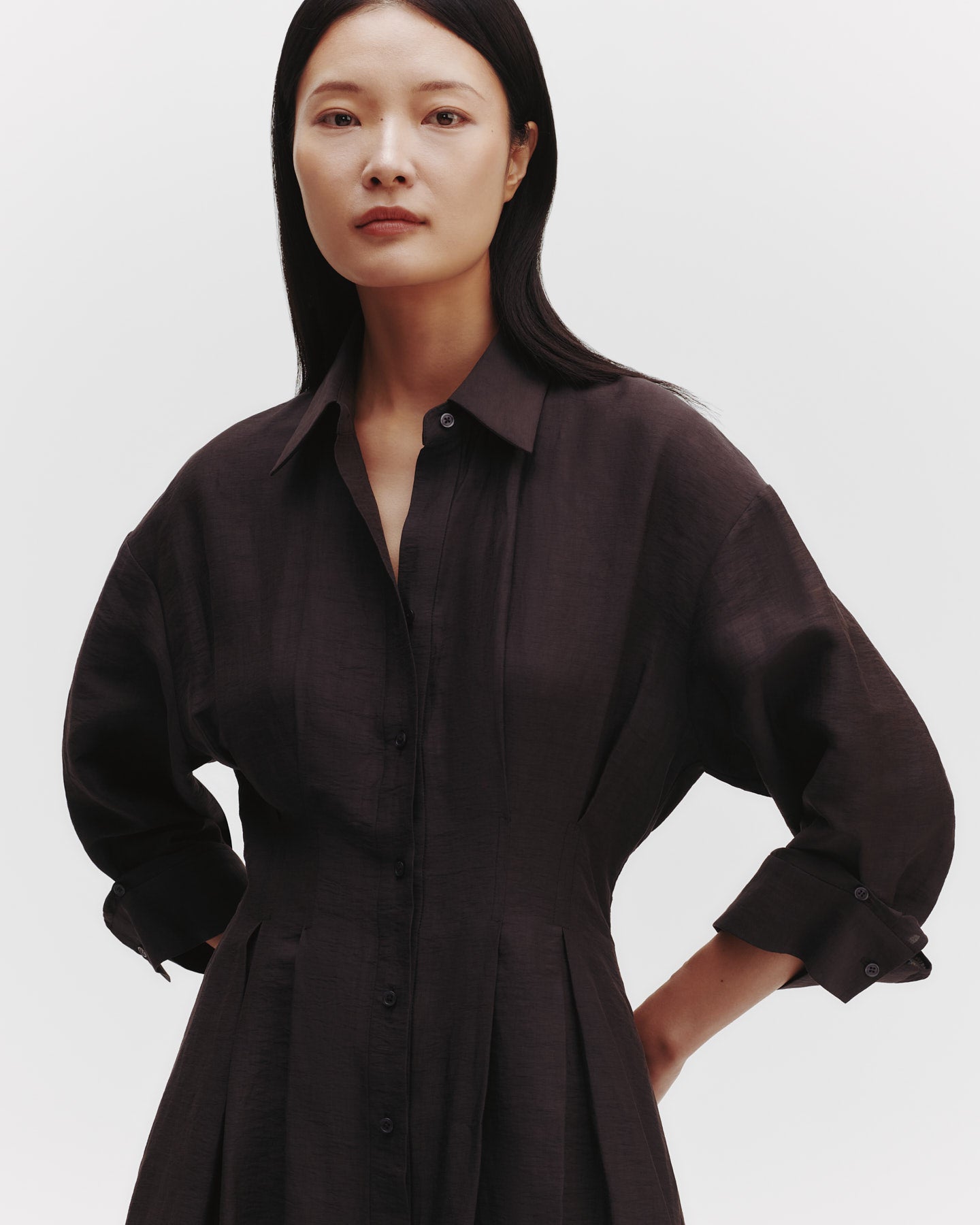 TWP Chocolate M Dress in Delave Linen view 3