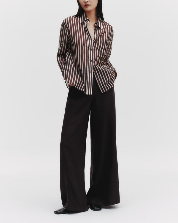 TWP Hot fudge/turtle dove Joey Shirt in Washed Silk Voile view 5