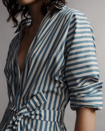 TWP White / vintage denim Brooke Dress in Stark Stripe view 5