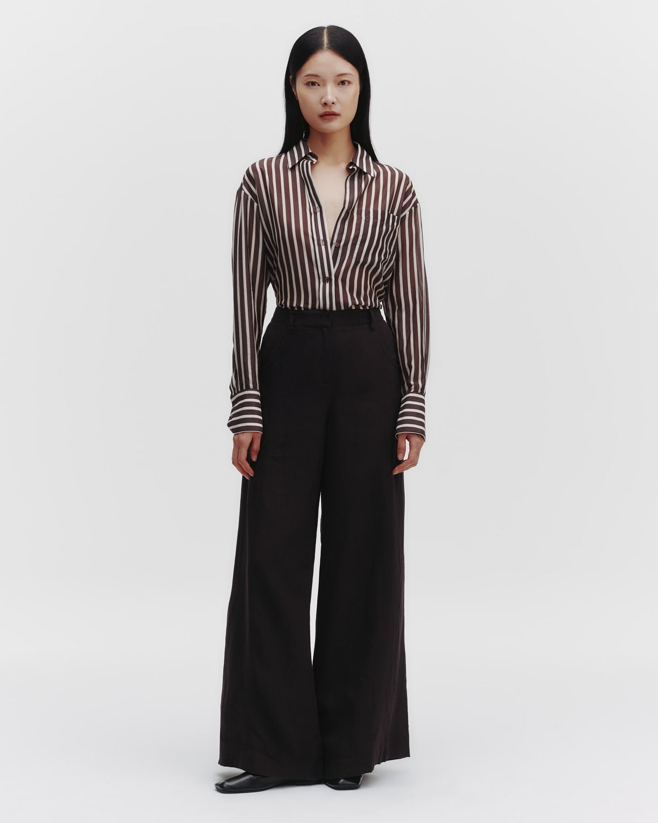 TWP Dark chocolate Dee&#39;s Trouser in Washed Linen view 2